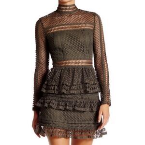 Romeo & Juliet Couture Olive Victorian-inspired Mini Dress M